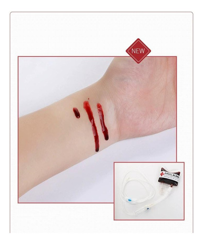 Imagen 2 de 3 de Sangre Artificial Mas Manguera Halloween 75ml