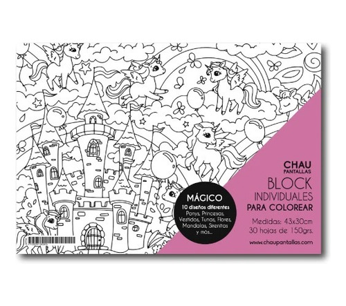 Libro Block Magico Para Colorear Pintar - Chau Pantallas