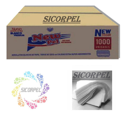 Servilletas 33x27 New Pel Caja X 1000uni Papel Tissue