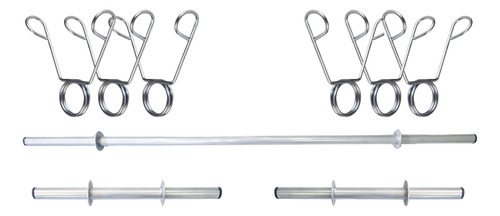 Kit Anilhas 22kg + 2 Barras 40cm + 1 Barra 120cm Reta