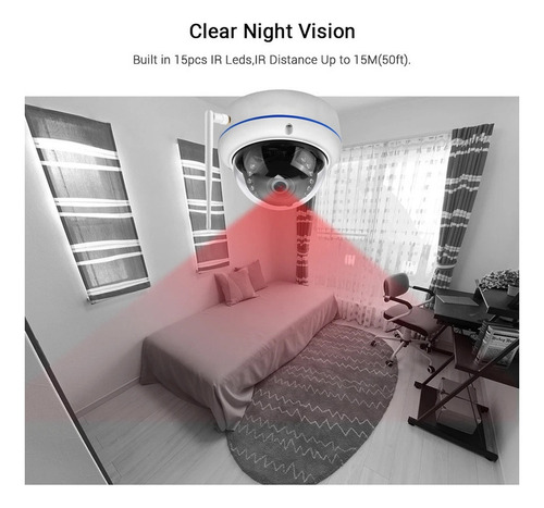 For Cámara Icsee Onvif Con Wifi De 5mp, Videocámara