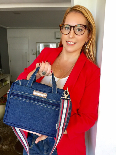 Bolsa De Vade Mecum Com Alça Cor Jeans Premium