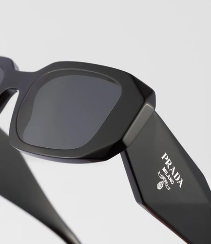 Óculos Prad Óculos De Sol Unisex + Case Pr17ws Lançamento Preto Luxo Triangular Uv400