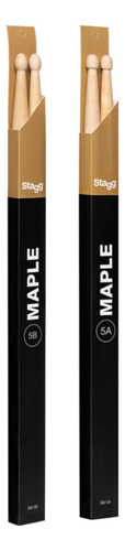 Palillos Para Bateria Stagg Maple 5a 5b Punta Madera Color Marrón Claro