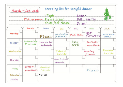 Planificador Para Pizarra Blanca, Lista De Tareas, Calendari