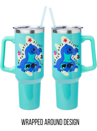 Taza De Acero Inoxidable Silver Buffalo Lilo And Stitch 40 O