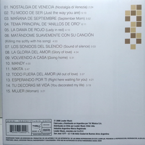 Cd Intrumental Music (the Power Of Love)