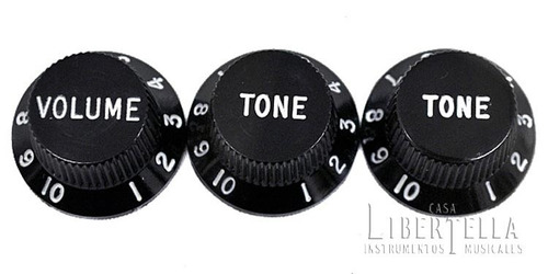 Set De Perillas Negras Fender Stratocaster 099-1365-000