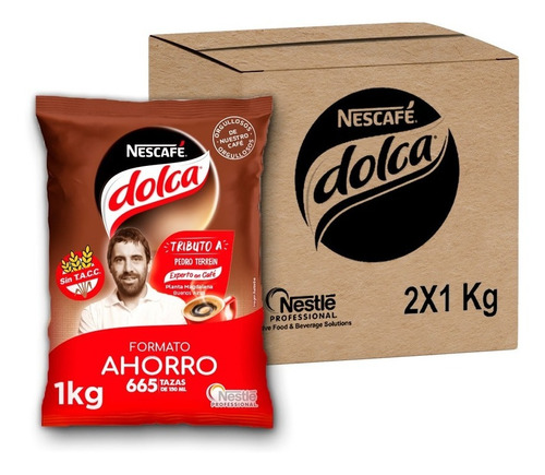 2 Bolsas Nescafé Dolca Común X 1k, Nestlé, Café Instantaneo