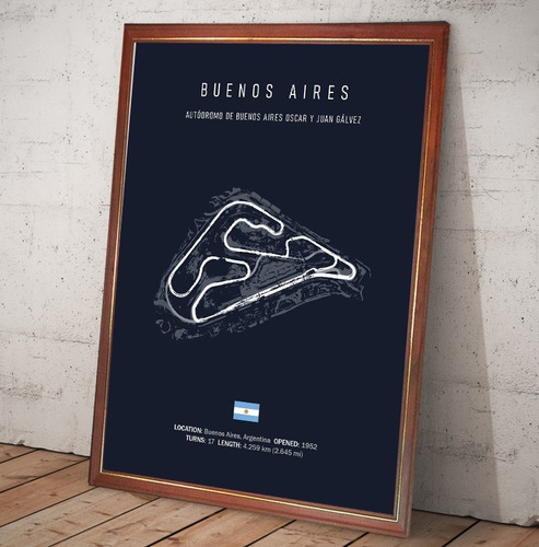 Poster Fórmula 1 Circuito Gp Argentina Buenos Aires Cuadro 