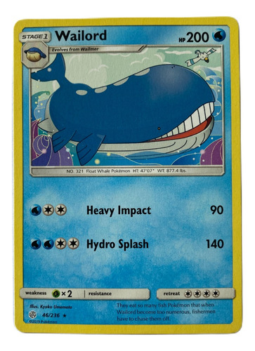 Wailord Carta Pokémon Original Tcg Inglés 46/236