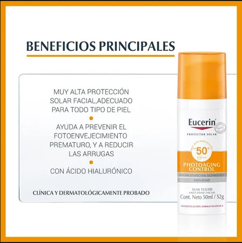 Eucerin Protector Photoaging Control Anti Edad Spf 50 2 Pcs