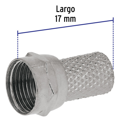 Conector Macho Tipo F De Enroscar Coaxial Rg 6 / 59 4 Pzas