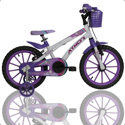 Bicicleta Infantil Aro 16 Athor Baby Lux Unicornio Feminina