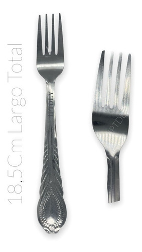 Set 12 Tenedores Acero Inoxidable Desechable Ideal Eventos