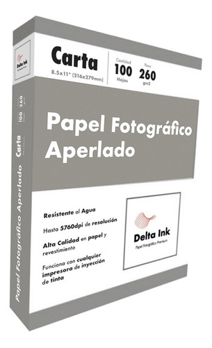 Papel Fotográfico Aperlado 100 Hojas Carta Color Blanco