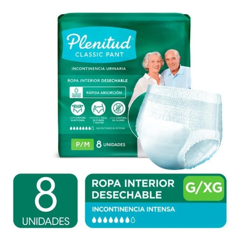 Ropa Interior Para Adultos Plenitud Classic Pant G/xg X 8 Un