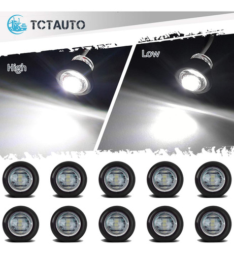 Tctauto Luz Marcador Led Blanca 3 4  Ojal Tipo Miniatura 10