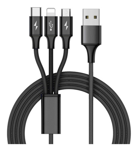 Cable 3 En 1 Carga Rapida Baseus Usb C Micro Lightn iPhone #