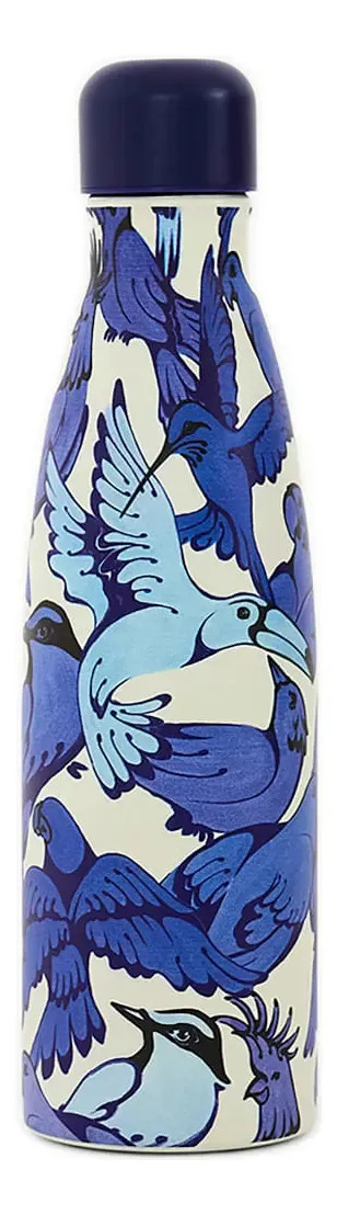 Garrafa Térmica Farm Glub Glub de Metal 500 mL com Estampa de Pássaros Azul