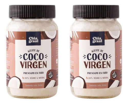 Aceite Coco Chia Graal Sabor Virgen X360ml X2