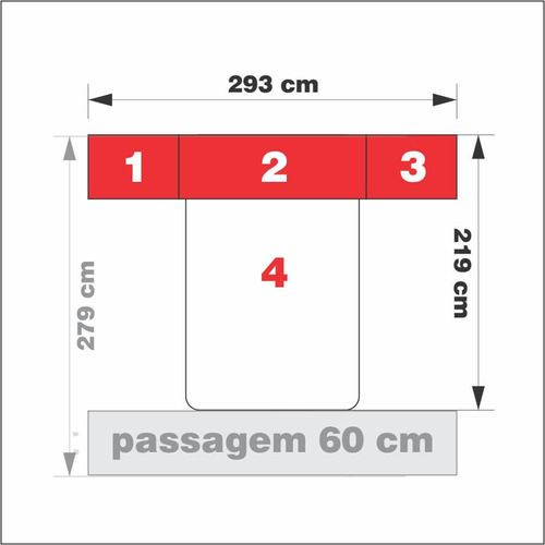 Dormitório De Casal Sem Cama 1223s Castanho - Telescópica