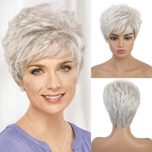 Peruca Cinza Feminina, Capa De Cabelo, Decorações De Festa,