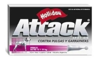 Antipulgas Y Garrapatas Attack Para Perros De 15 A 35 Kg