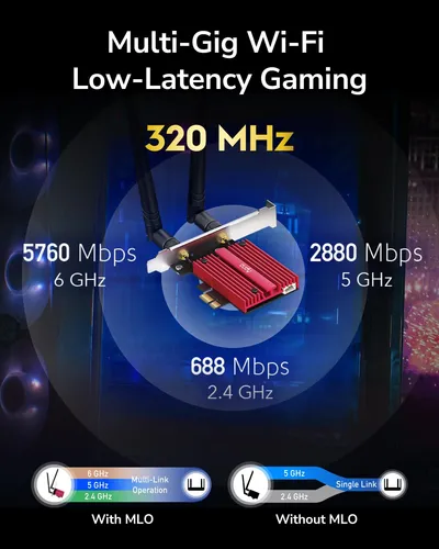 Cudy Tarjeta Wifi 7 Be9300 Pcie 6 Ghz Bluetooth 5.4