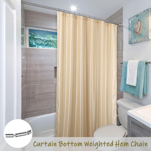 Cortina De Ducha Larga Color Dorado Champán96 Pulgadas Extra