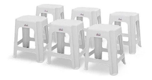 Set X 6 Banquetas Plasticas Reforzadas  Colombraro