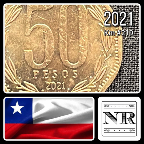 Chile - 50 Pesos - Año 2021 - Cobre - O'higgins - Km #219