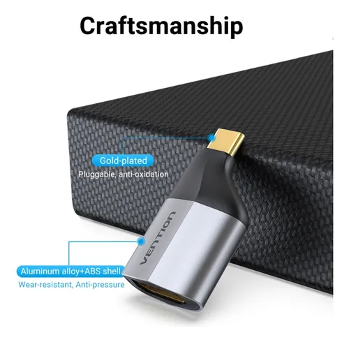 Adaptador Tipo C Macho A Hdmi Hembra Aluminio Gris Vention