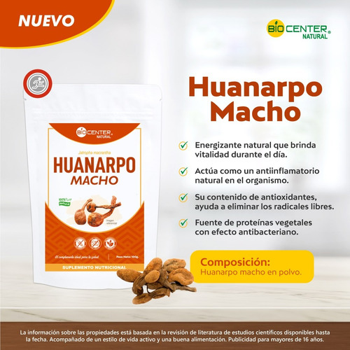Huanarpo Macho Biocenter Natural Reconstituyente 100g