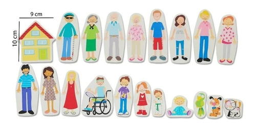 Imagen 3 de 6 de Figuras Imantadas Familia Personas 20 Pzas Magneticos Ed