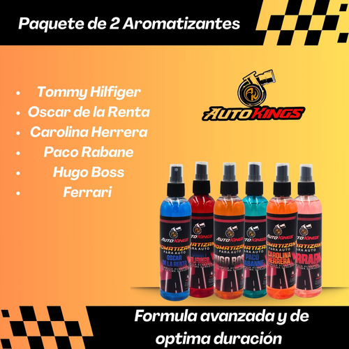 Paquete De 2 Desodorantes Para Carro 270 Ml Aromas Frescos Oscar De La Renta