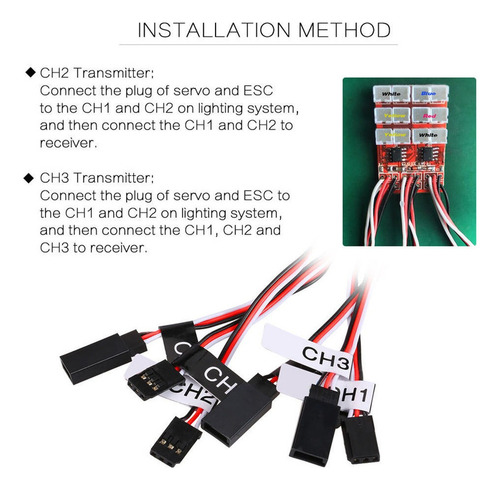 Jj 2x De Luces Intermitentes Led A Escala 1/10 Rc Compatible