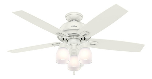 Ventilador de techo Donegan 53337 Blanco Cinco Aspas Roble Gris Claro / Blanco Fresco Hunter