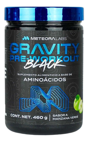 Meteora Labs | Pre-entreno Potente | Gravity Black Test Sabor Manzana Verde