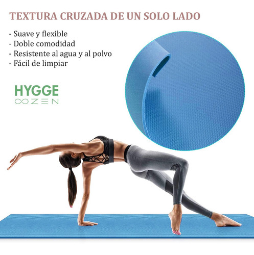 Imagen 6 de 10 de Colchoneta Mat Yoga Fitness Pilates Goma Eva 6mm Con Correa