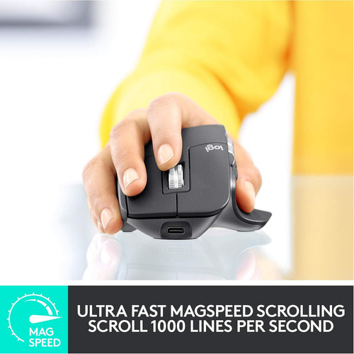 Mouse Logitech Mx Master 3, Inalámbrico, Ergonómico, 4000dpi