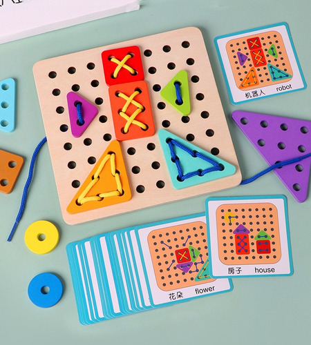 Bloque De Construcción Infantil Letter Bead Con Forma De Cue