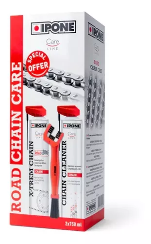 Kit Limpia Cadena, Lubricante Cepillo Ipone Moto Todoterreno