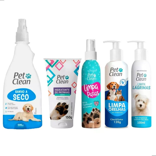 Kit Limpeza Banho, Patas, Orelhas, Lágrima Hidratante Patas