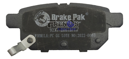 Pastilla Freno Tra Brake Pak Para Suzuki Sx4