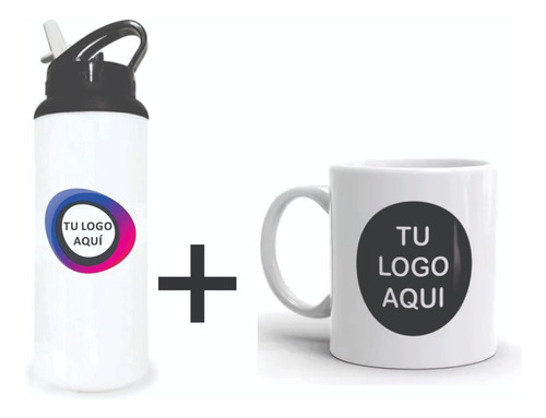 Botella Deportiva Hoppy + Taza Ceramica Personalizado