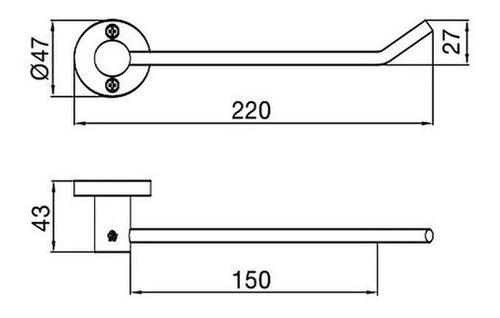 Toallero Barral Corto Fv Arizona Cromo 163/b1