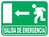 Cartel Evacuación Salida 14x41 Alto Impacto Flecha Izquierda