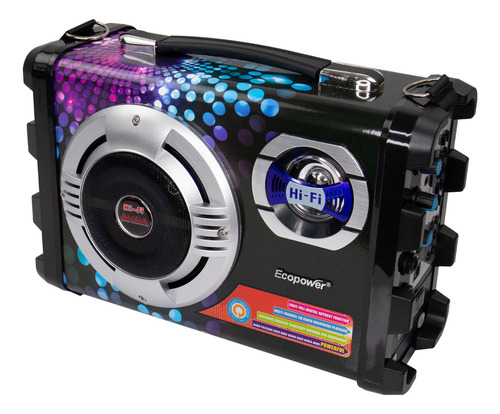 Altavoz Parlante Portatil Ecopower Con Luces Y Karaoke
