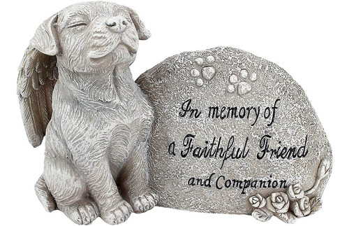 Memorial Para Mascotas En Forma De Cachorro Angel Con Mensaj